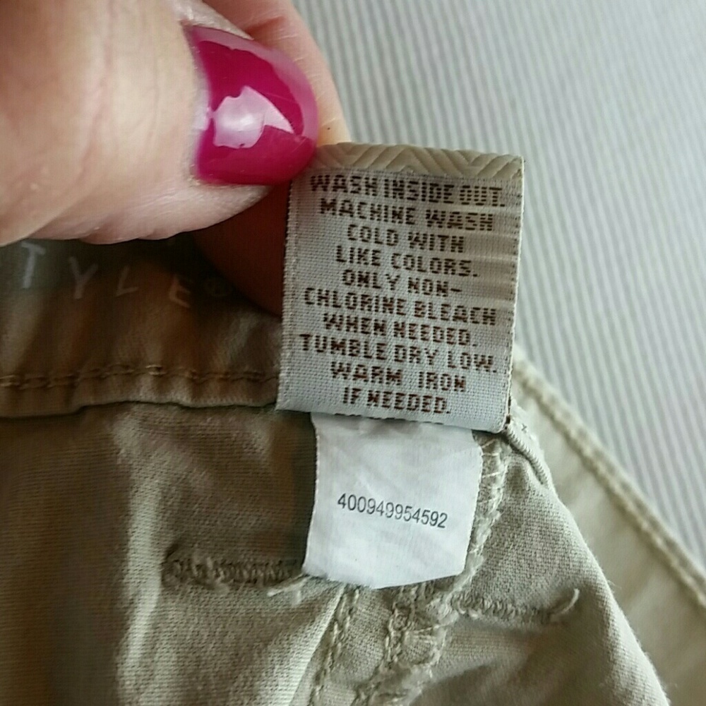 SONOMA l Cargo Khaki Stretch Shorts Mid Rise B2 - Picture 6 of 6